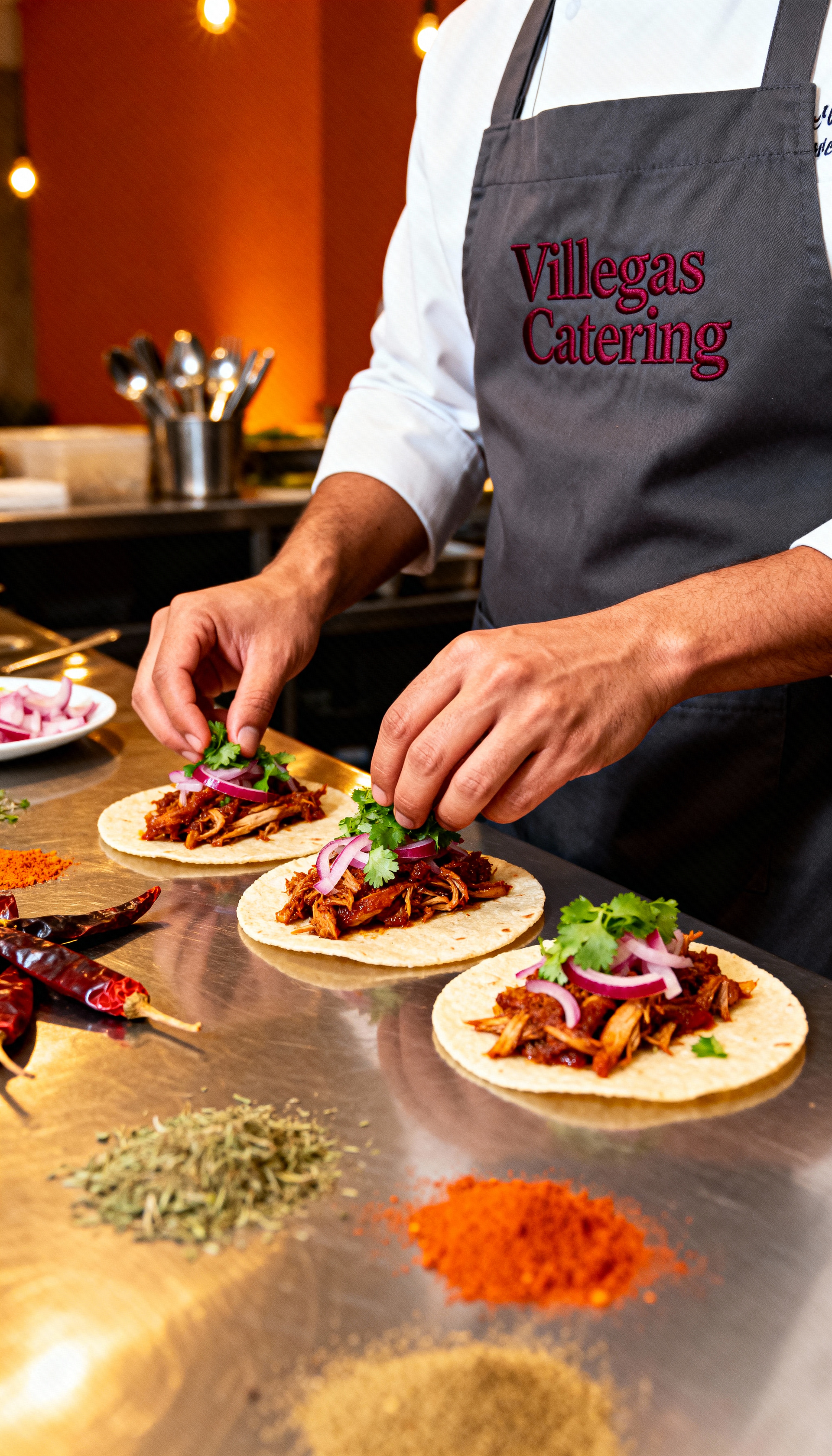 Chef preparing a dish in the kitchen